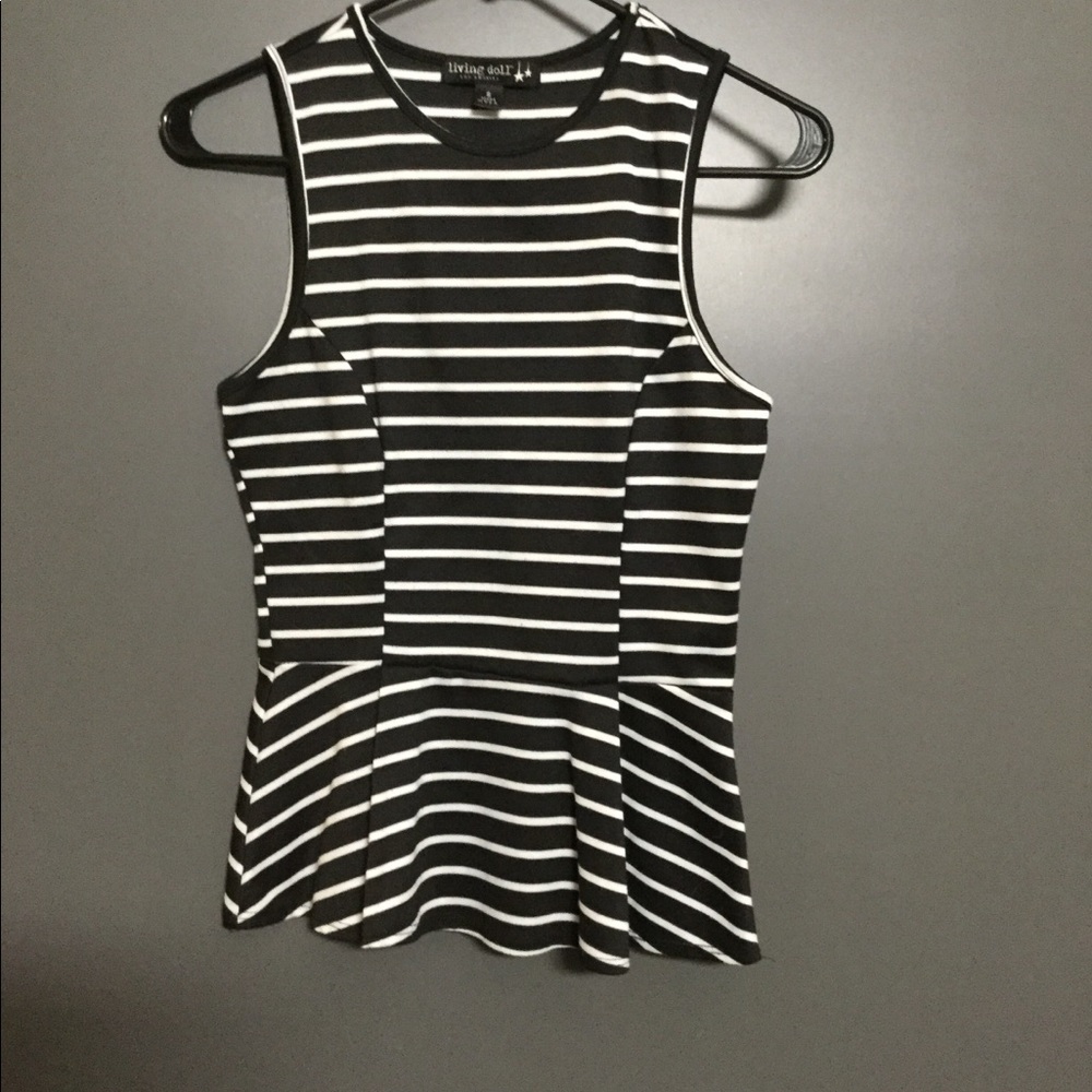 Striped peplum top